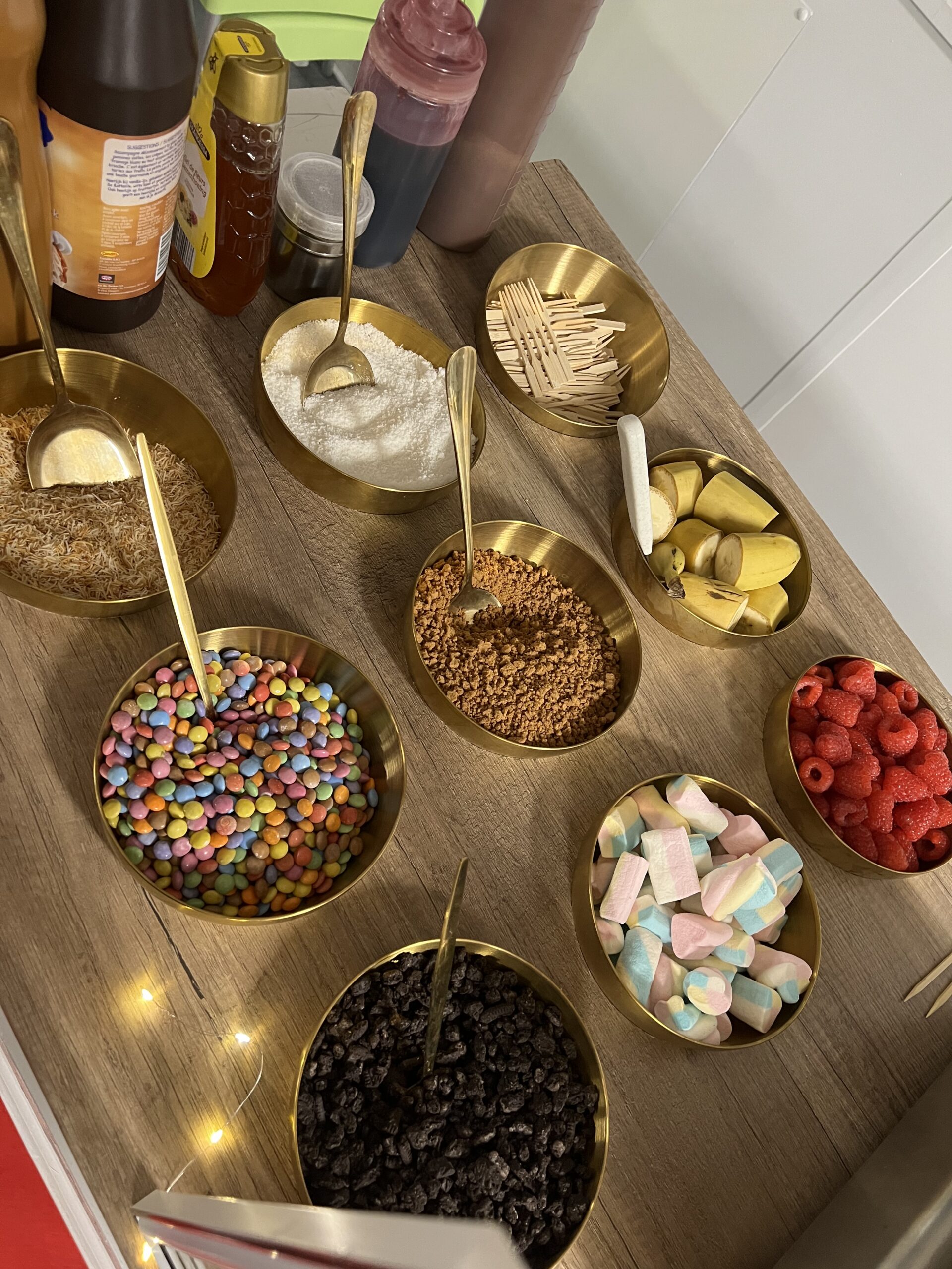 Toppings et coulis gourmand pour bar à pancakes